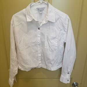 Athleta White Button-Down Shirt – Size Medium